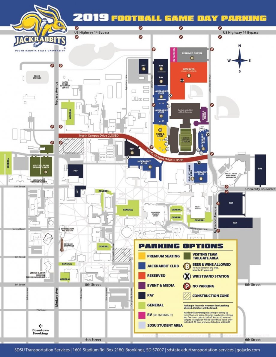 "SDSU tailgating parking map 2019"