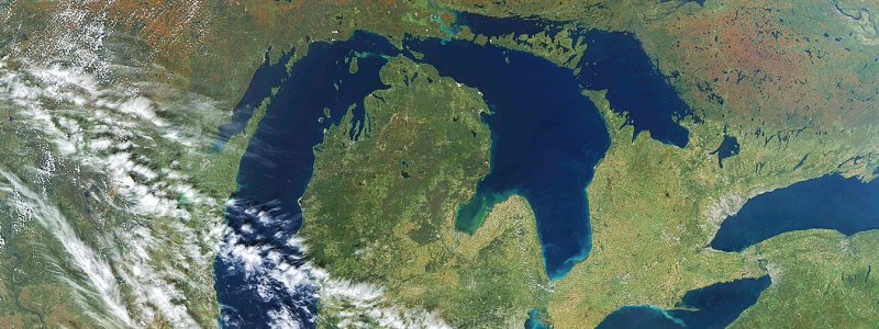 Satellite image of great lakes (Public domain)