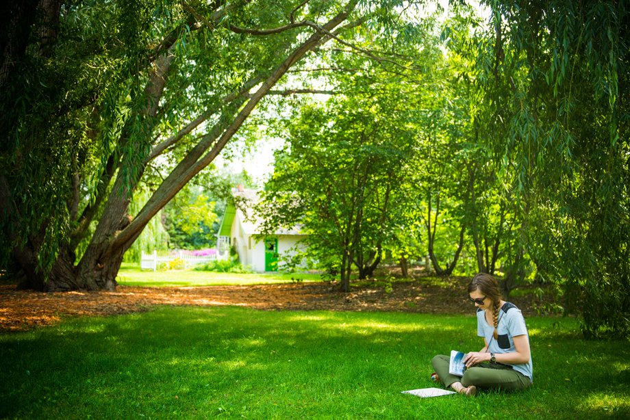 Studying in McCrory Gardens